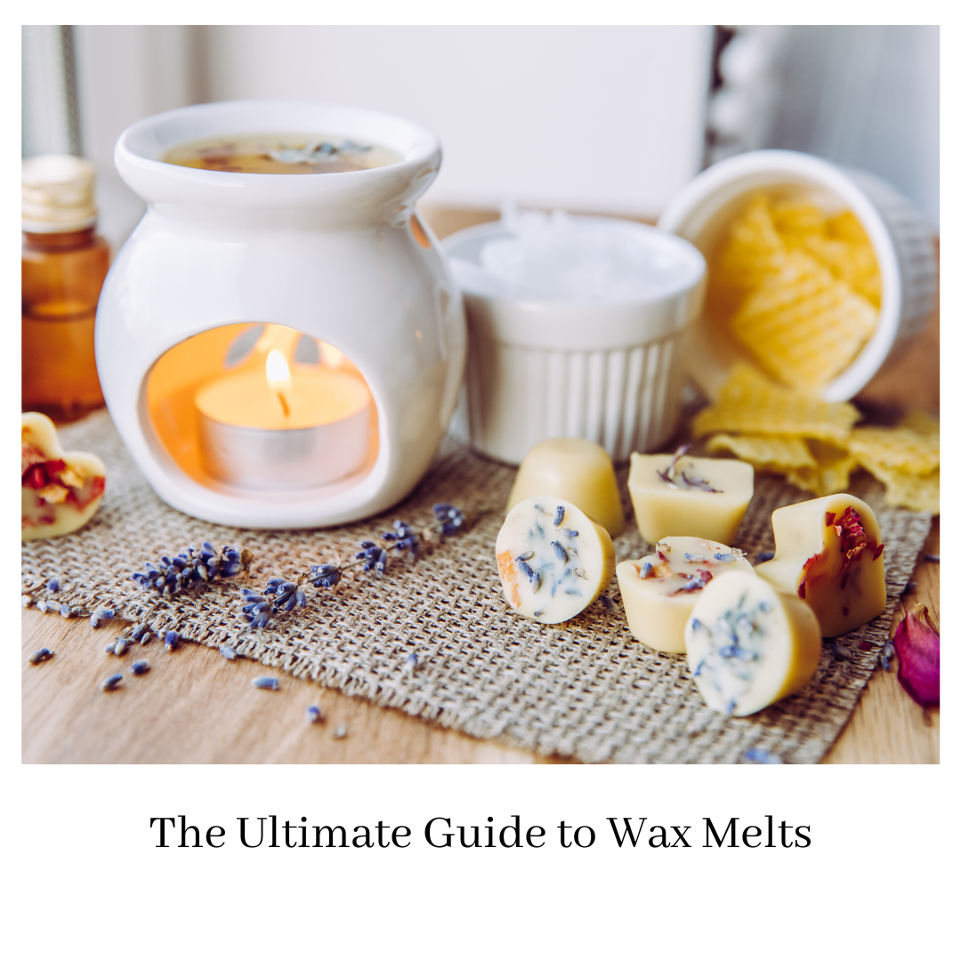 Aesthetically pleasing image of a tealight wax melt warmer surrounded by wax melts