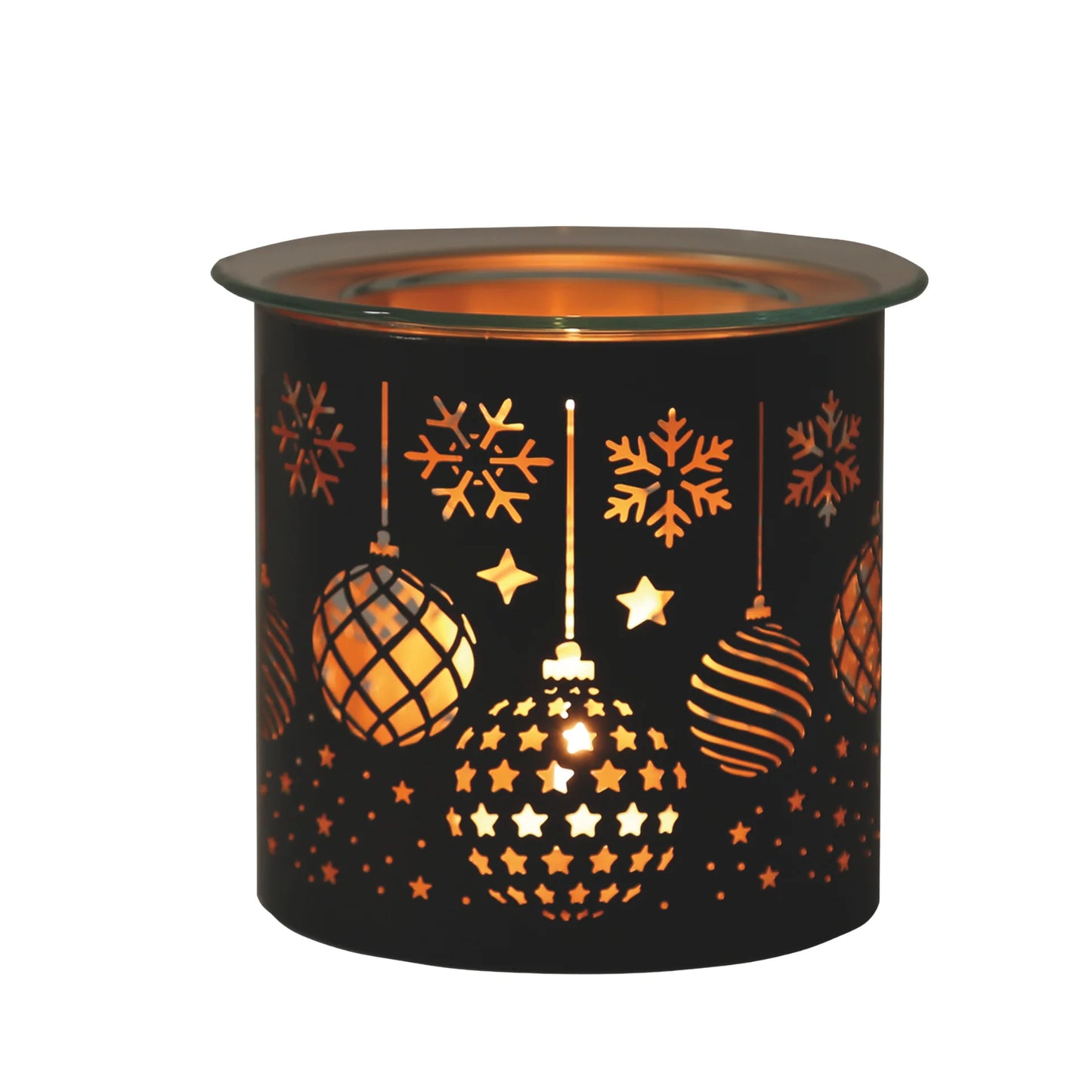 Black Christmas Bauble Tealight Wax Burner